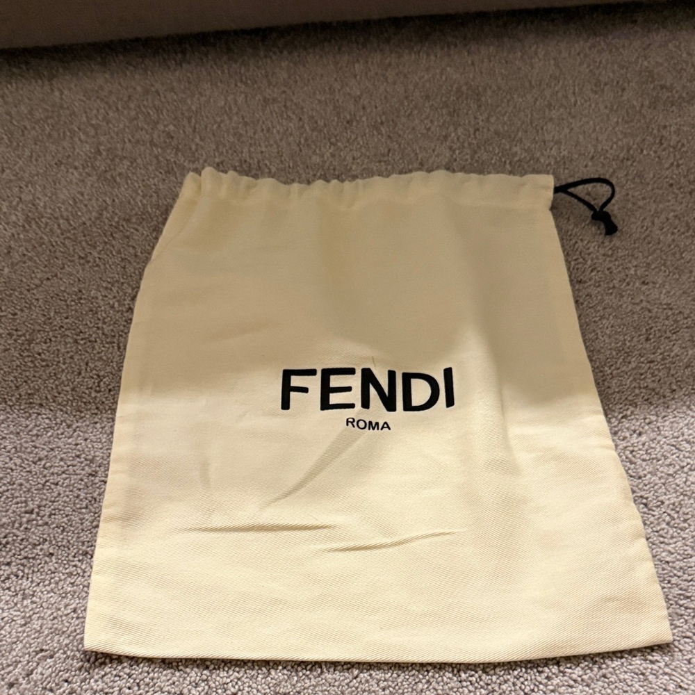 Fendi Beige Dust Bag with Black Logo